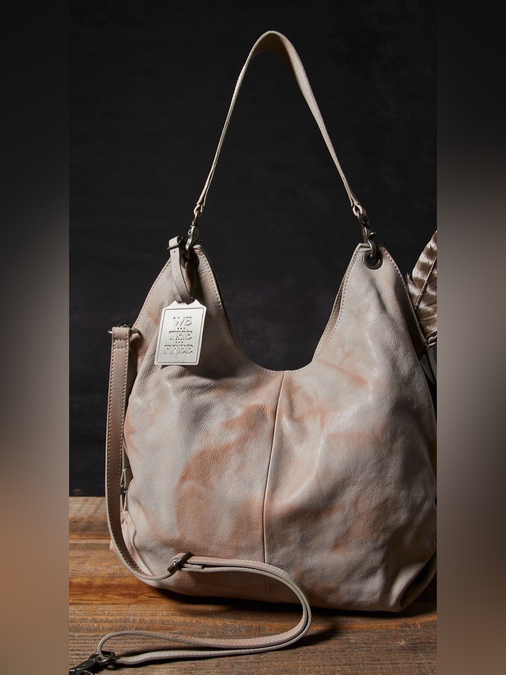 Free People We the Free Leather Sabine Slouchy Hobo Bag NWT